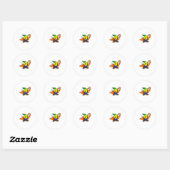 Sticker Rond Pear as Painer with Paint brush (Feuille)