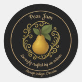 Sticker Rond Pear Serenity – Artisan Jam Label (Devant)