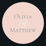 Sticker Rond Pearl Blush personnalisé<br><div class="desc">Simple chic flush mariage personnalisé autocollant sceau.</div>