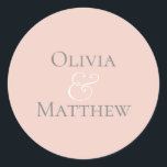 Sticker Rond Pearl Blush personnalisé<br><div class="desc">Simple chic flush mariage personnalisé autocollant sceau.</div>