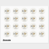 Sticker Rond Pearl White Devenir Mme Moderne Envelope Sceau (Feuille)