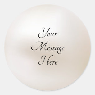 Sticker Rond Pearle blanche - Message personnalisé rond