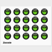 Sticker Rond Peas Dude Funny Veggie Pea Pun Dark BG (Feuille)