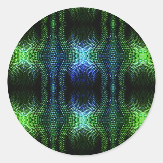 Sticker Rond Peau de serpent vert brillant (Devant)