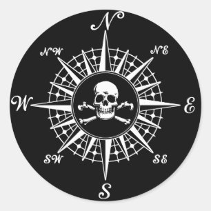 Sticker Rond Peau Rose Compass 1