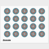 Sticker Rond Peau Rose Compass III (Feuille)