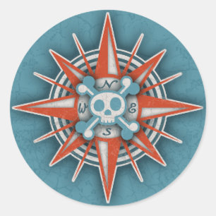 Sticker Rond Peau Rose Compass III