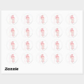 Sticker Rond PEBBLES™ en rose (Feuille)