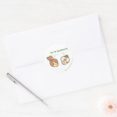 Sticker Rond PEBBLES™ et Bam Bam Love Bedrock (Enveloppe)