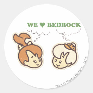 Sticker Rond PEBBLES™ et Bam Bam Love Bedrock
