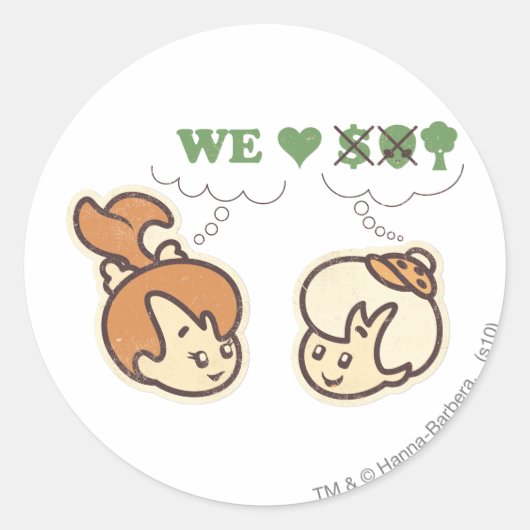 Sticker Rond PEBBLES™ et Bam Bam Love Nature (Devant)
