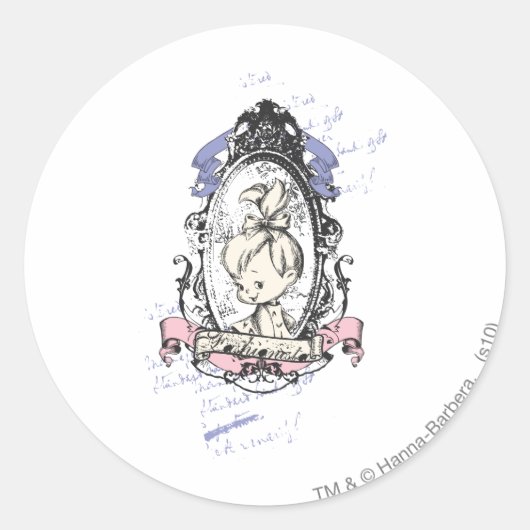 Sticker Rond PEBBLES™ Joli En Réflexion (Devant)