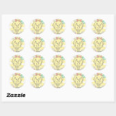 Sticker Rond PEBBLES™ Miss Merveilleuse (Feuille)