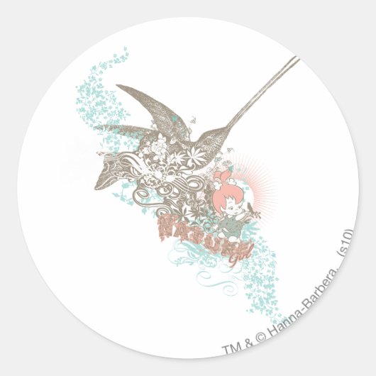 Sticker Rond PEBBLES™ Nature Girl (Devant)