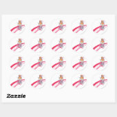 Sticker Rond PEBBLES™ sur arc-en-ciel rose (Feuille)