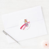 Sticker Rond PEBBLES™ sur arc-en-ciel rose (Enveloppe)