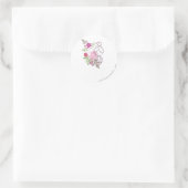 Sticker Rond PEBBLES™ Un Cutie Dans Les Fleurs (Sac)