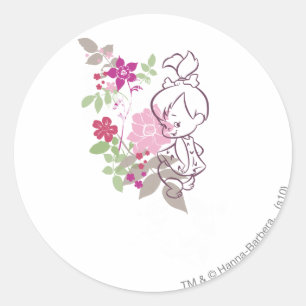 Sticker Rond PEBBLES™ un Cutie en fleurs