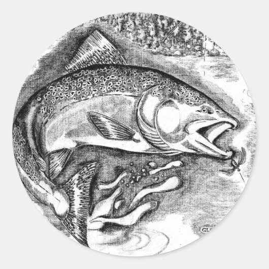 Sticker Rond Pêche (Devant)