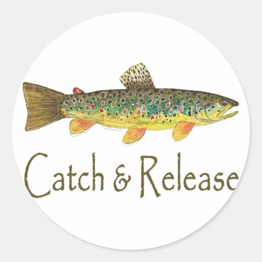 Sticker Rond Pêche à la capture et à la remise en liberté (Devant)