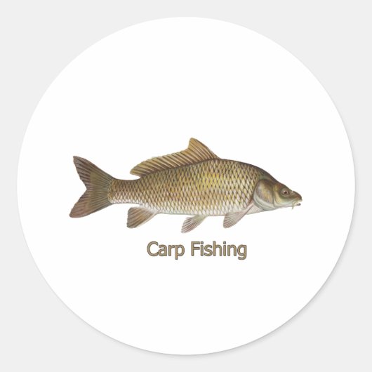 Sticker Rond Pêche à la carpe (Devant)