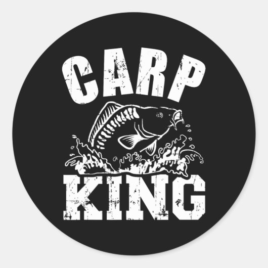 Sticker Rond Pêche à la carpe (Devant)