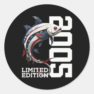 Sticker Rond Pêche à la ligne 20e anniversaire Angler Limited E