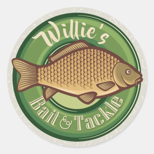 Sticker Rond Pêche à la ligne personnalisée (Devant)