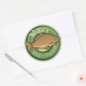 Sticker Rond Pêche à la ligne personnalisée (Enveloppe)