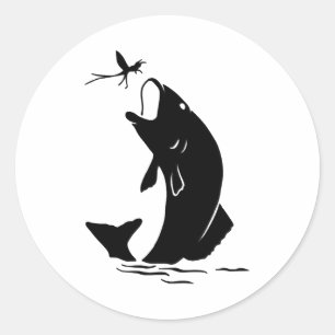 Sticker Rond Pêche à la mouche Sauter Larvea Hook Pêcheur Cadea