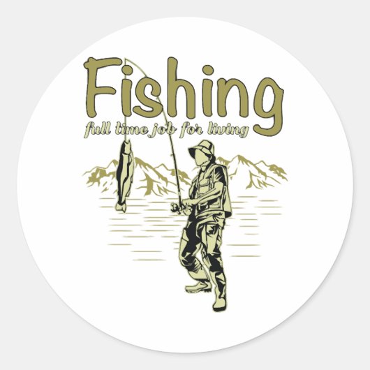 Sticker Rond Pêche à la pêche (Devant)
