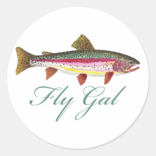 Sticker Rond Pêche à la truite