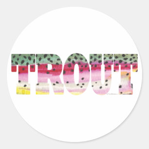 Sticker Rond Pêche à la truite