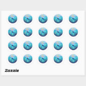 Sticker Rond Pêche à la truite de lac, marquant des monstres (Feuille)
