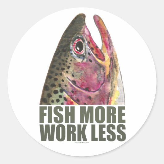 Sticker Rond Pêche à la truite Plus (Devant)