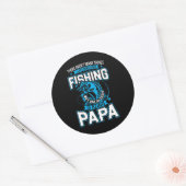 Sticker Rond Pêche Art Papa aime plus que la pêche (Enveloppe)