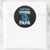 Sticker Rond Pêche Art Papa aime plus que la pêche (Sac)