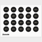 Sticker Rond Pêche au B rayé (Feuille)