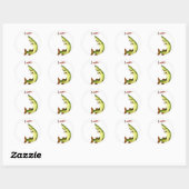 Sticker Rond Pêche au brochet (Feuille)