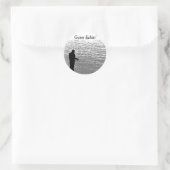 Sticker Rond Pêche au lac (Sac)