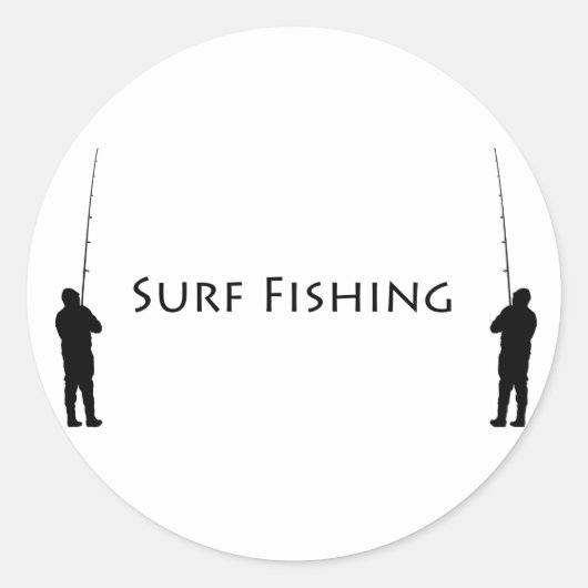 Sticker Rond Pêche au surf - Pêcheurs (Devant)
