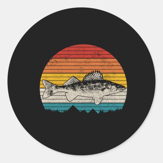 Sticker Rond Pêche au walleye Fisher (Devant)