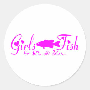 STICKER ROND PÊCHE AUX BASES DE FILLES