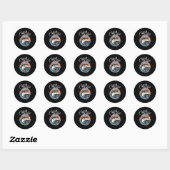 Sticker Rond Pêche avec remise à l'eau au coucher du soleil (Feuille)