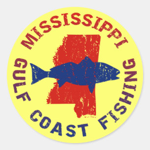Sticker Rond Pêche du golfe du Mississippi