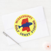 Sticker Rond Pêche du golfe du Mississippi (Enveloppe)