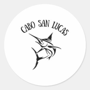 Sticker Rond Pêche en haute mer à Cabo San Lucas Marlins sautan