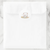 Sticker Rond Pêche Et Goma Mochi Chat Fabriquant Des Gâteaux (Sac)