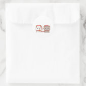 Sticker Rond Pêche Et Goma Mochi Chat, Joyeux Noël (Sac)