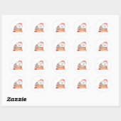 Sticker Rond Pêche Et Goma Mochi Chat, Joyeux Noël (Feuille)